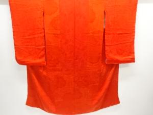 アンティーク　紋錦紗　雲に尾長鳥織り出し長襦袢